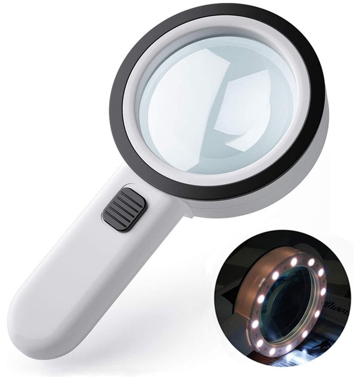 30x Dubbellaags Optische LED Vergrootglas voor Lezen, Hobby's & Inspectie 85mm
