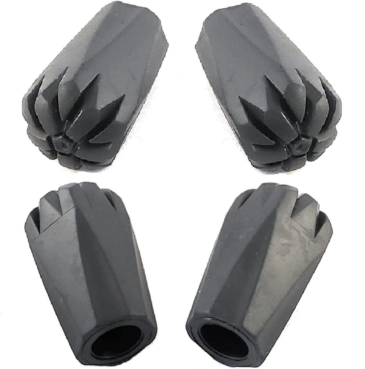 Vervangende Stokdoppen - Rubber Tips - Stabiliteit Wandelen - Uniek Smal Profiel - 4 Stuks - Zwart