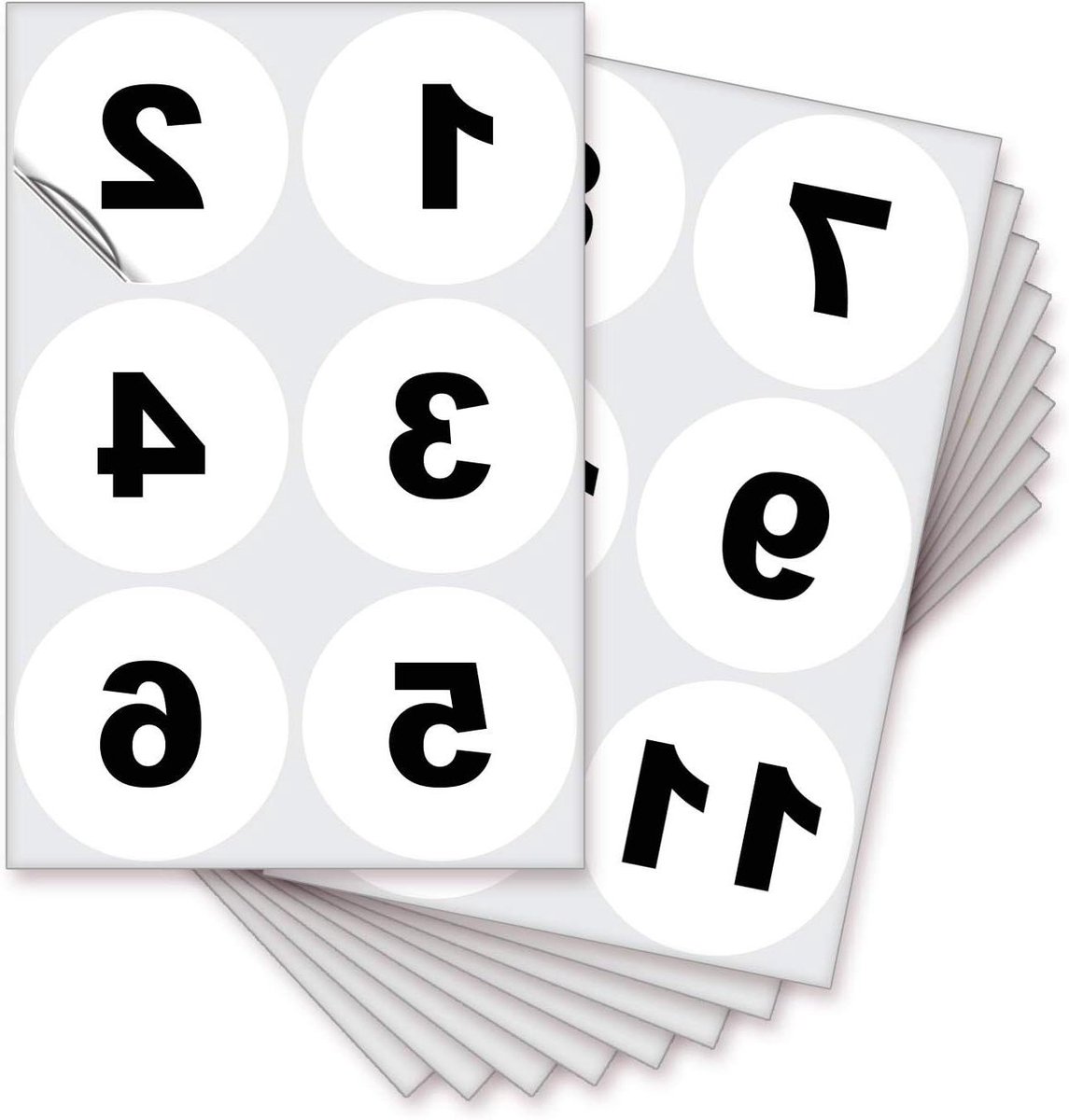 Nummer Stickers - Genummerde Labels - Inventaris Beheer - Waterdicht Vinyl - 4 Inch - Wit