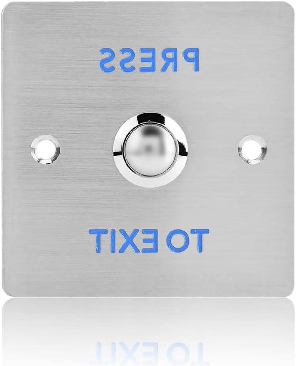 Deur Exit Knop - Toegangscontrole Drukknop - Beveiliging Toegangscontrole - Met Blauwe LED - 1x1x1 cm - Aluminium