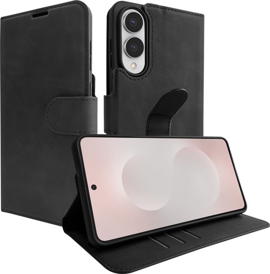 Just in case Wallet Samsung Galaxy S25 Edge Book Case Zwart