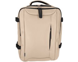 NORLÄNDER Dull PU Vegan Leren Underseater Rugtas Eco Lining Taupe – Waterafstotende Reistas voor Laptop tot 15,6 Inch
