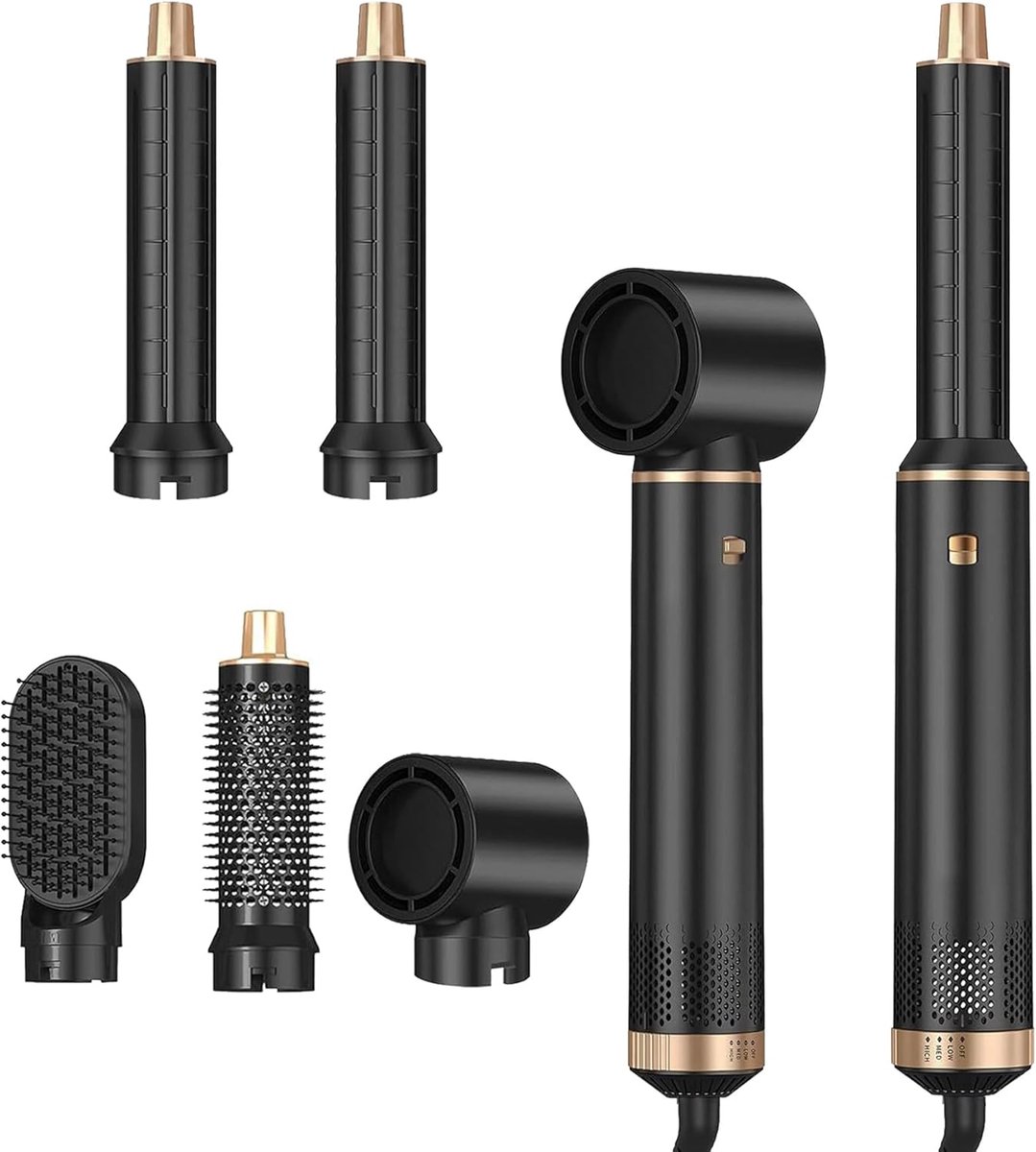 5-In-1 Multistyler - Haarkruller - 3 Temperatuurregeling - Multifunctionele Haarstyler met 5 Vervangingen - Warme Luchtborstel voor Snel Volume, Krullen, Gladmaken
