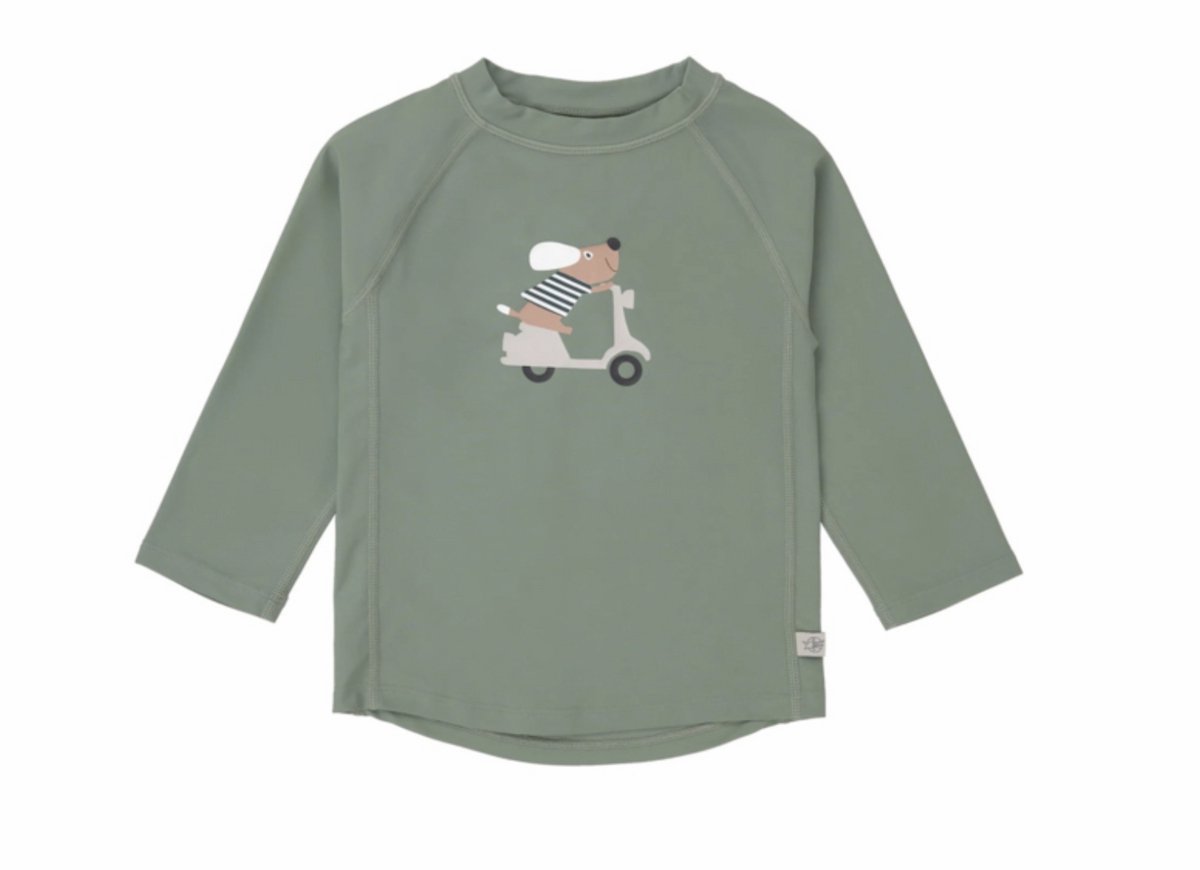 Lässig UV Shirt - Longsleeve - Scooter - Dog - Hond - Groen
