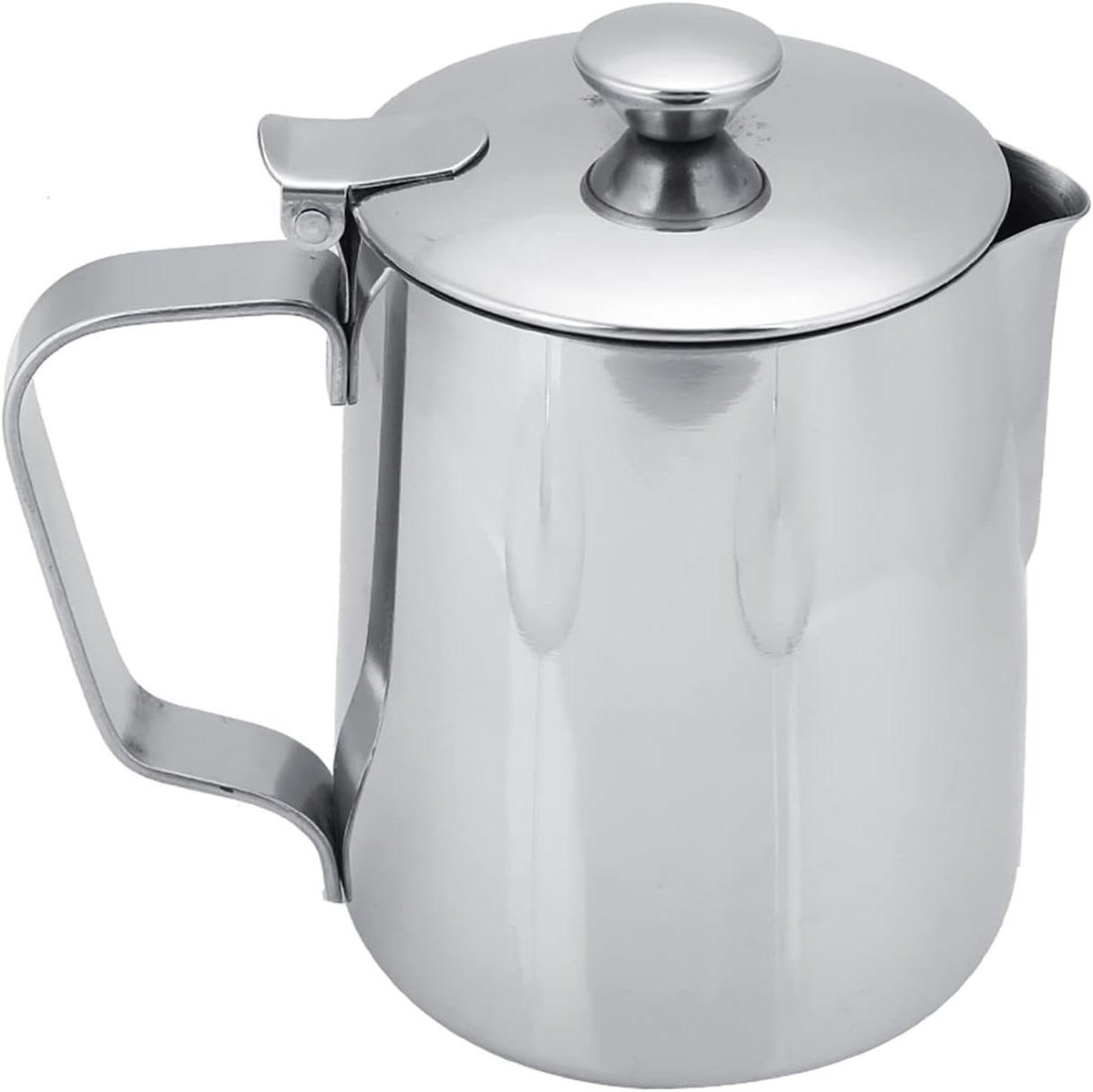 Roestvrijstalen Beker - Koffie Mok - Melk Opschuimen - Druppelloze Tuit - 350ml - Zilver