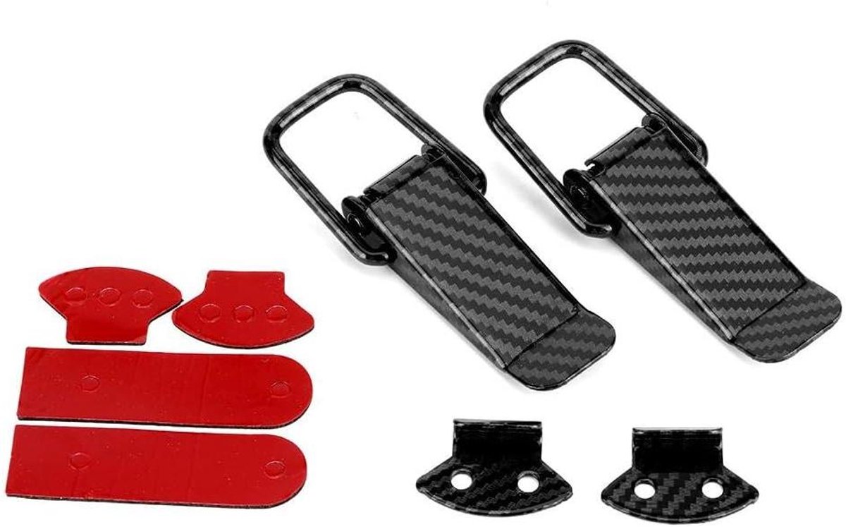 Auto Bumper Clip - Haak Lock - Kap Beveiligen - Koolstofvezel Textuur - Universeel Ontwerp - Zwart
