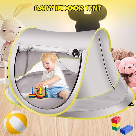 Baby Strandtent - 110x70x50cm - Pop Up Tent - UV 50 Bescherming - Campingbedje - strand zonnescherm - met Haringen - Opvouwbare -voor UV-Bescherming en Wind- en Inkijkbescherming van Merkloos — afbeelding 3