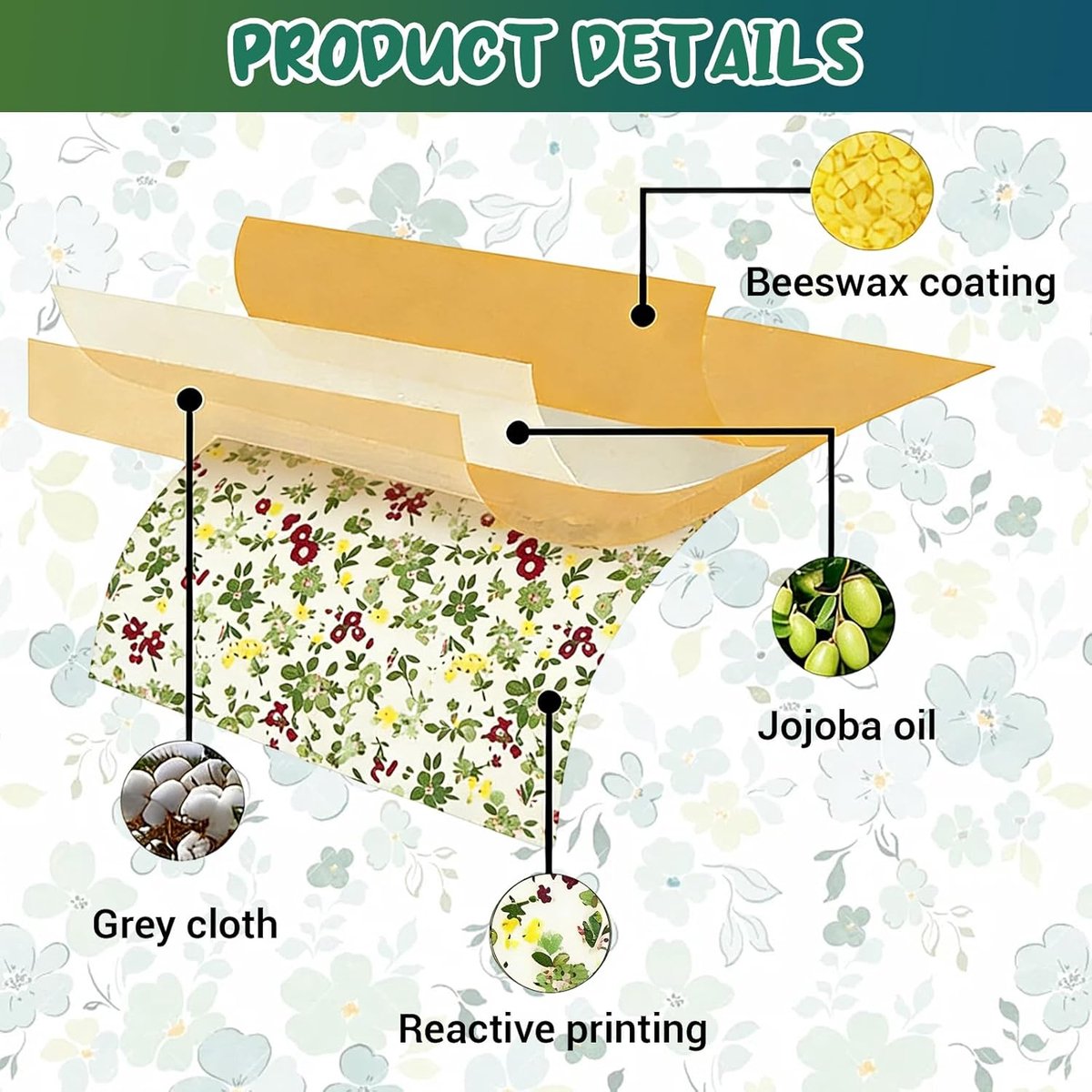 Set van 9 Herbruikbare Bijenwasdoeken - Biologische Bijenwas Doeken - Bijenwas doek - Beeswax wraps - Herbruikbare Voedselverpakking van Biologisch Katoen - Plasticvrije Opslag voor Brood, Kaas & Groenten - 3 Pack Combinatie S/M/L — cadeau in Kookcadeaus - foto 3