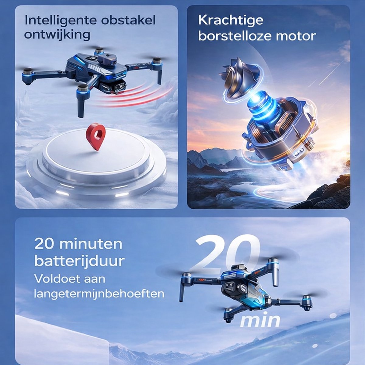 HD Camera Drone - Live Scherm - Obstakelvermijding - Terugkeer Modus – foto 6