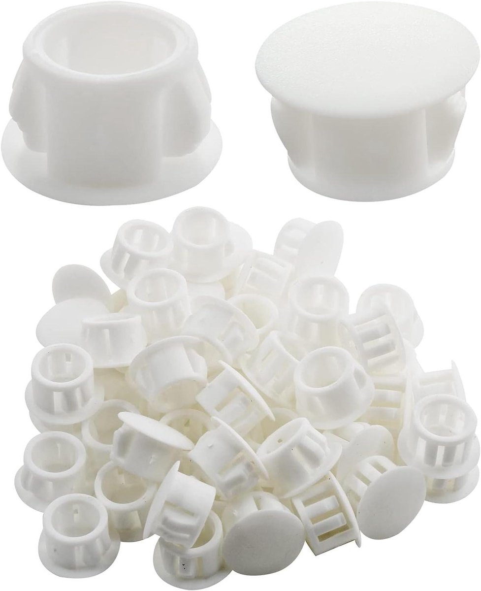 Plastic Gatpluggen - Paneelpluggen Eindkappen - Gaten Afwerken - Elastische Gesp - 100 Stuks - Zwart