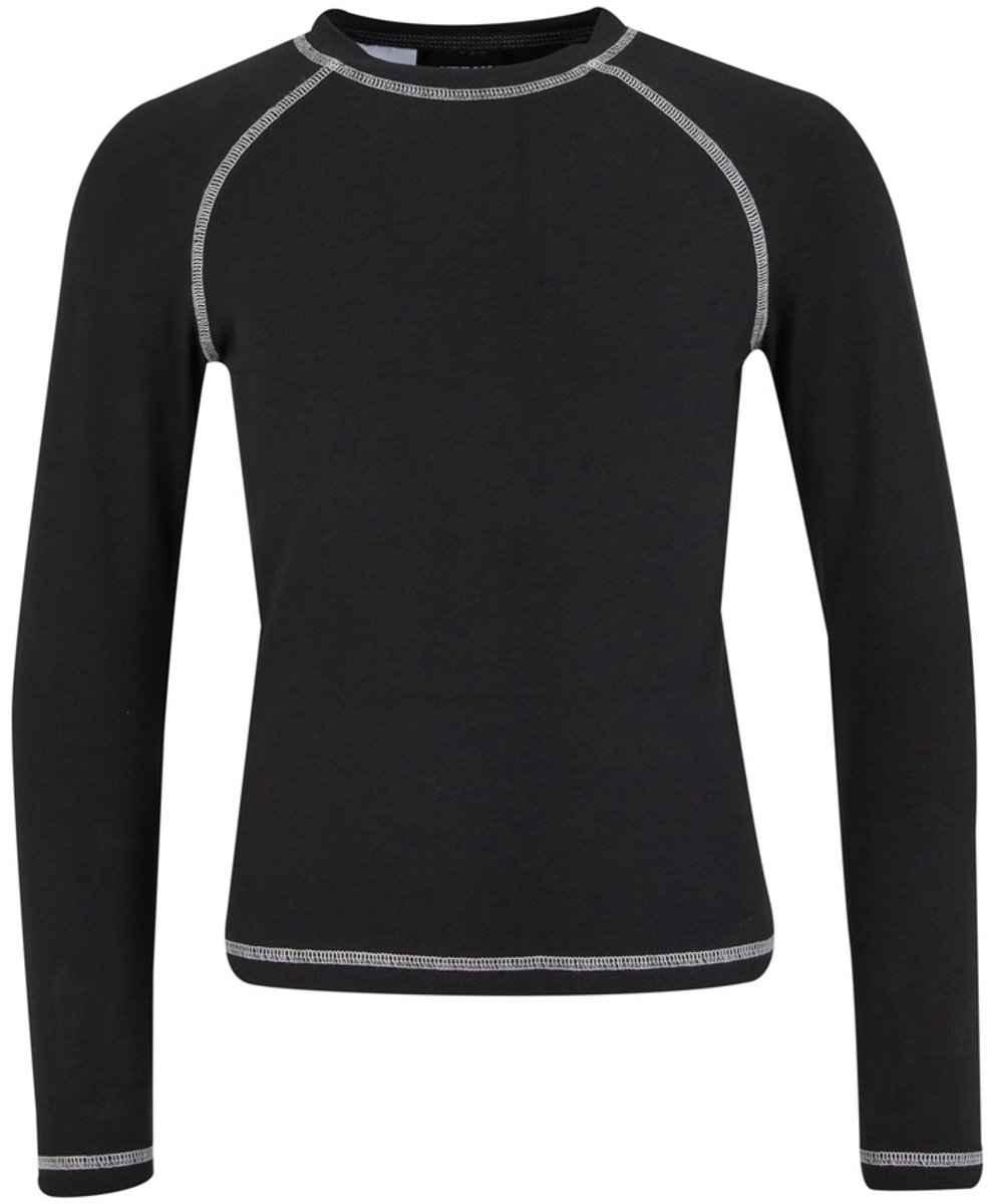 Urban Classics Contrast Jersey Kinder Longsleeve shirt Kids 134/140 Zwart