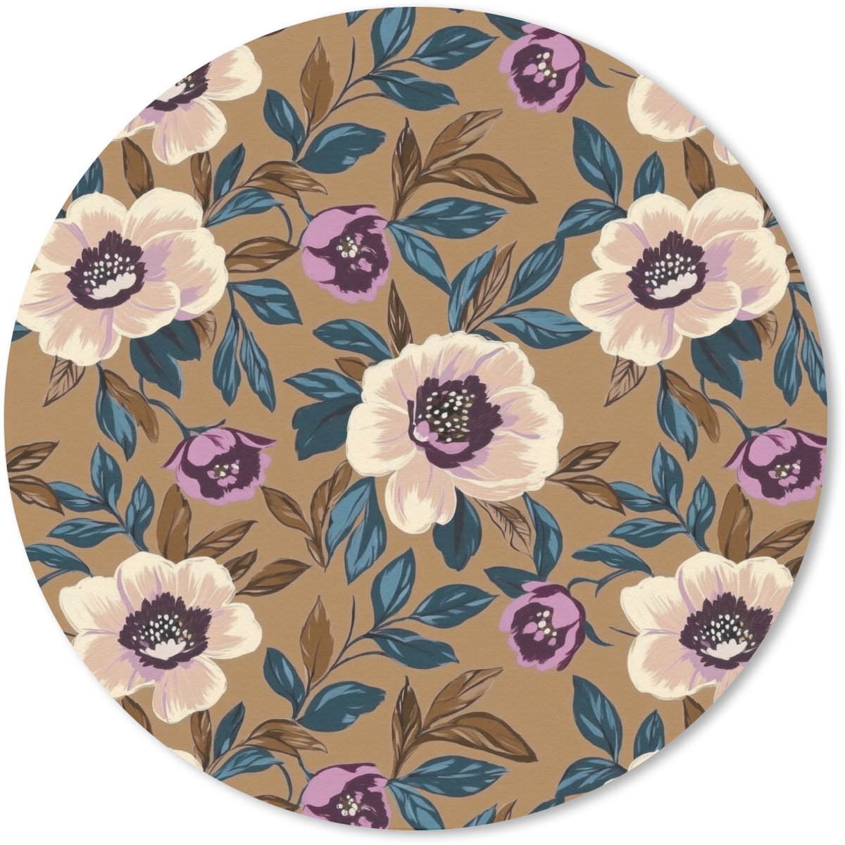 Muismat rond 40x40 cm - Mousepad Floraal - Stilleven - Kleurrijk - Ronde muismatten