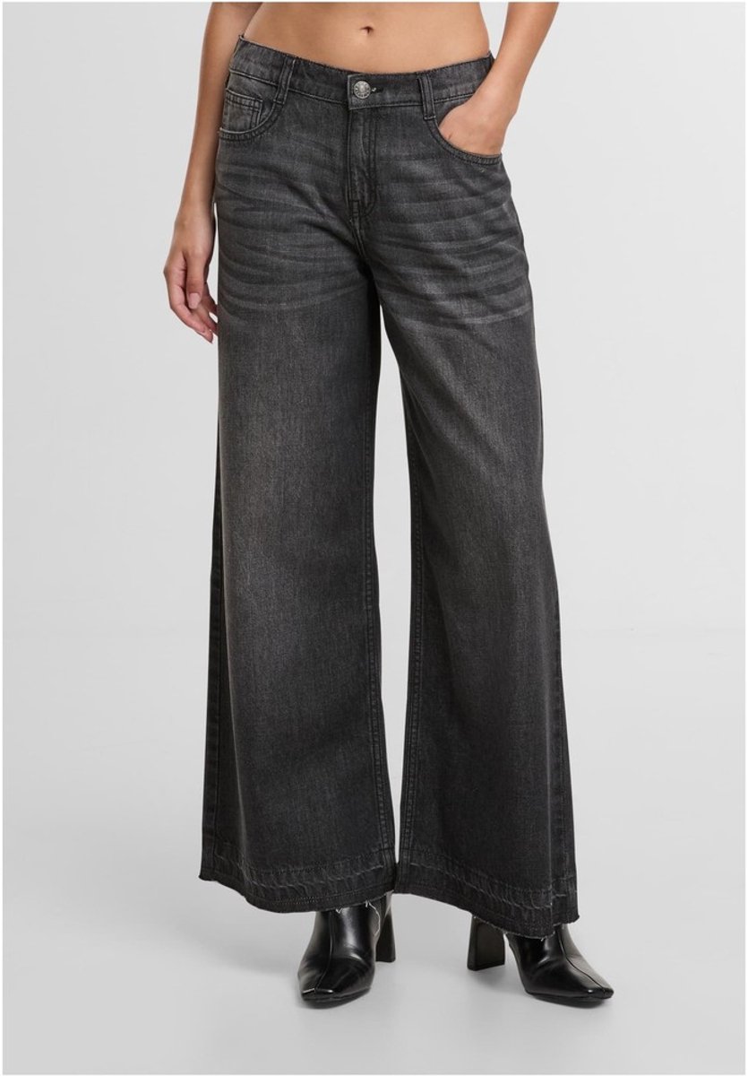 Urban Classics Wide Leg Wijde broek Taille 28 inch Zwart
