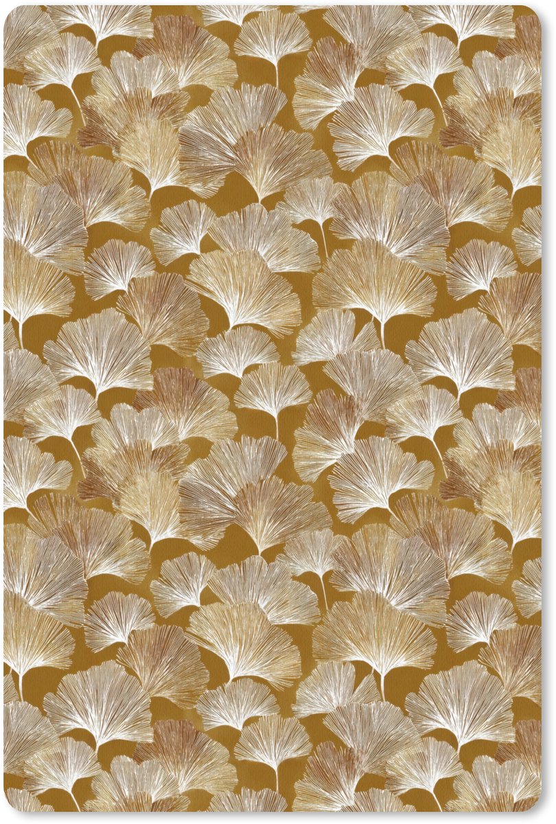 Muismat 13x20 cm - Mousepad Ginkgo - Bladeren - Goud - Muismatten