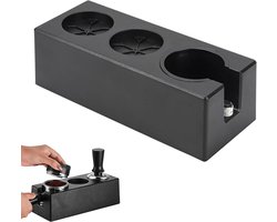longziming - Verstelbare Tamper Station 51-58mm - Espresso Aandruk Station Van ABS - Barista Portafilter Houder Met 3 Gaten - Antislip Tamper Houder Voor Thuis En Koffiebar