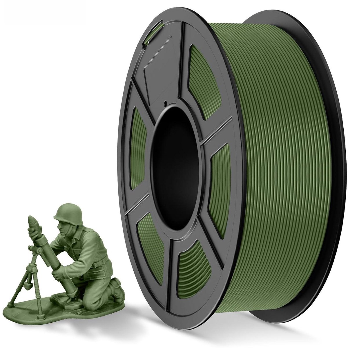 3D Printerfilament - PLA Plus - Model Maken - Hoge Taaiheid Precisie - 175 mm 1 kg - Olijfgroen