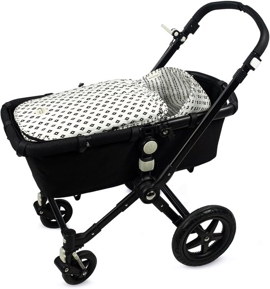 Voetenzak Baby - Koekoekzak Kinderwagen - Comfortabel Wandelen - Ademende Achterzijde - Universeel - Wit Zwart — afbeelding 2