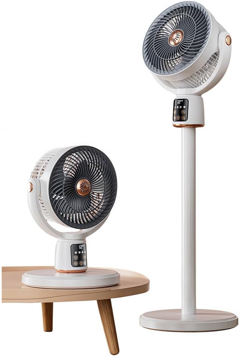 Staande Ventilator - Vloer Ventilator - Slaapkamer Koelte - 12 Snelheden Timer - 36x31x24 cm - Zwart