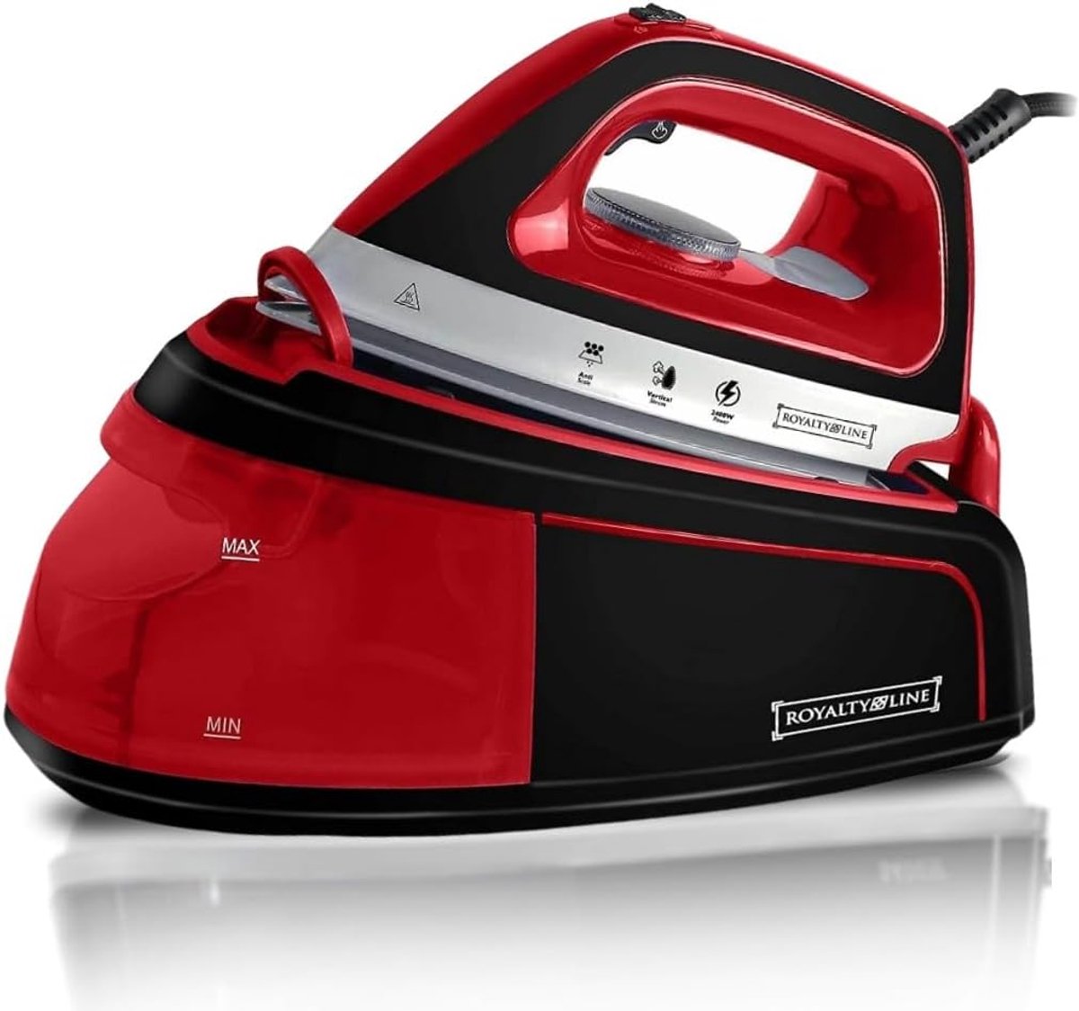Stoomstation Strijkijzer - Stoomgenerator IJzer - Kreukvrij Strijken - Verticale Stoomfunctie - 2300 Watt - Rood