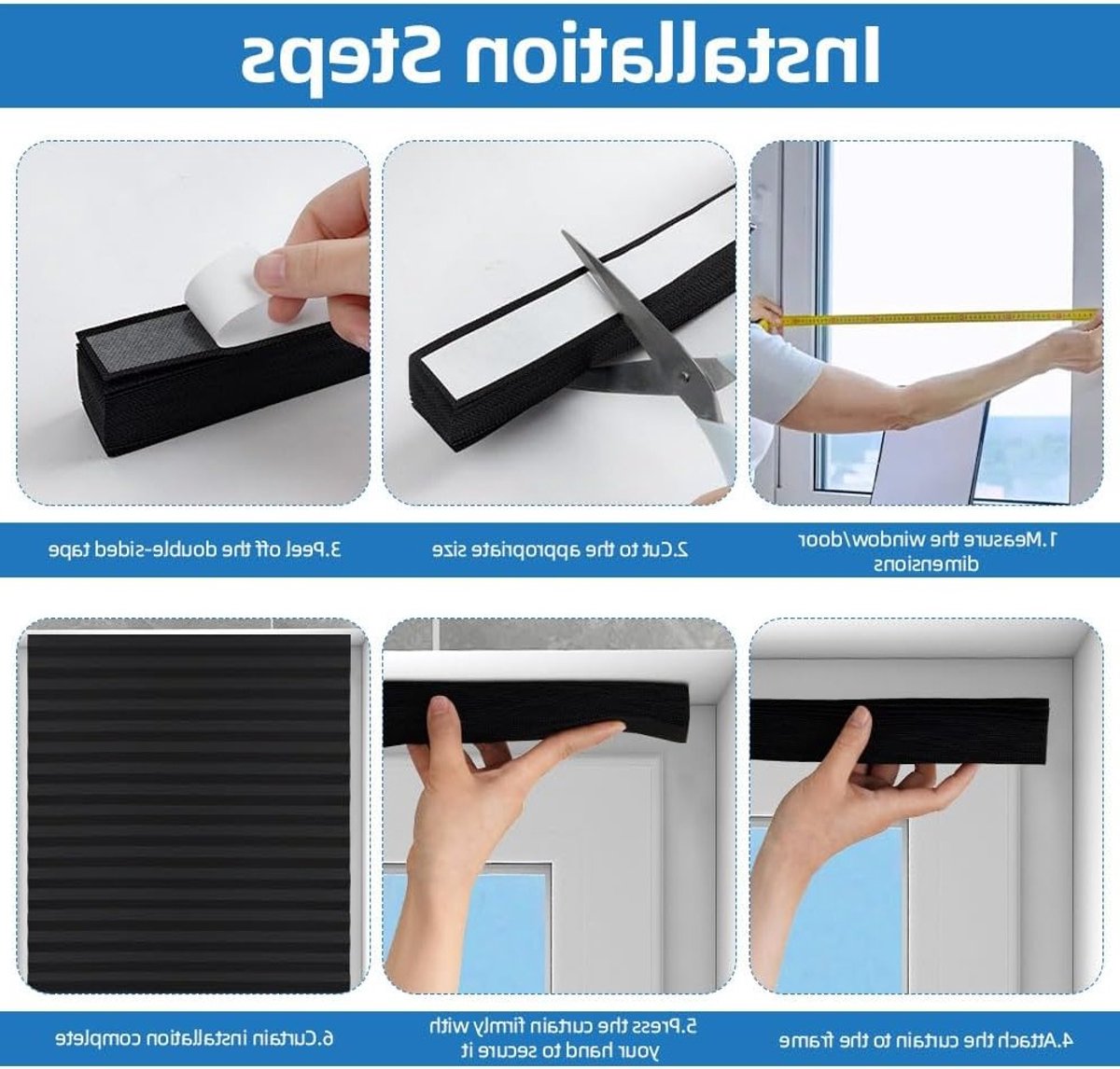 Vouwgordijn zonder boren, verduisterend en transparant, ideaal voor zonwering en privacy binnenshuis – foto 8