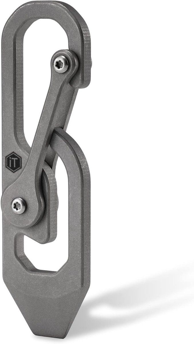 Titanium Sleutelhanger Karabijnhaak, 3 Functies in 1 Multi-Tool voor Dagelijks Gebruik, Lichtgewicht en Duurzaam
