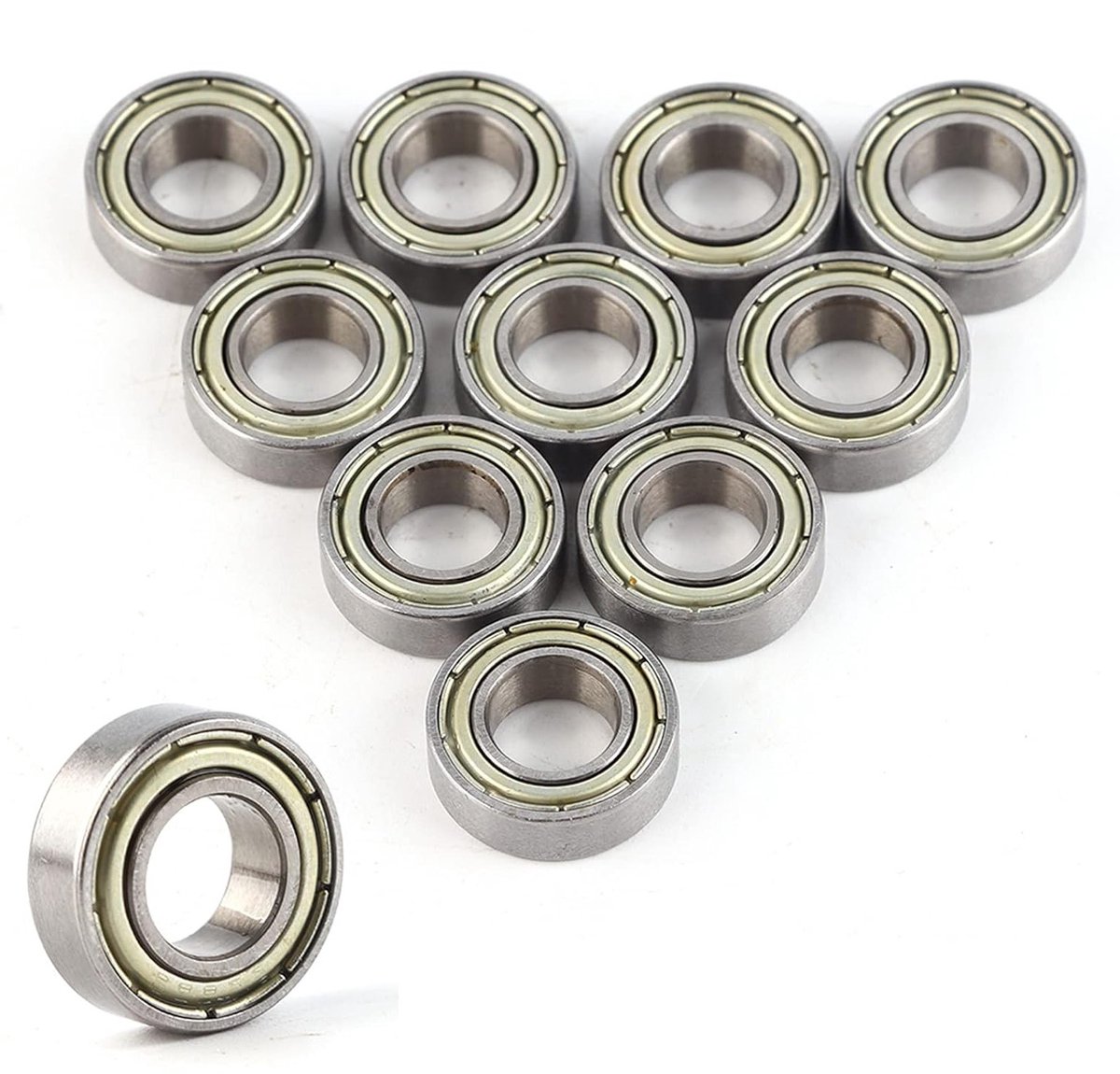 10pcs 688Zz Miniature Deep Ball Bearings Double Shielded Metal Flange Ball Bearings for Mechanical Devices, Power Tools (8 x 16 x 5 mm)