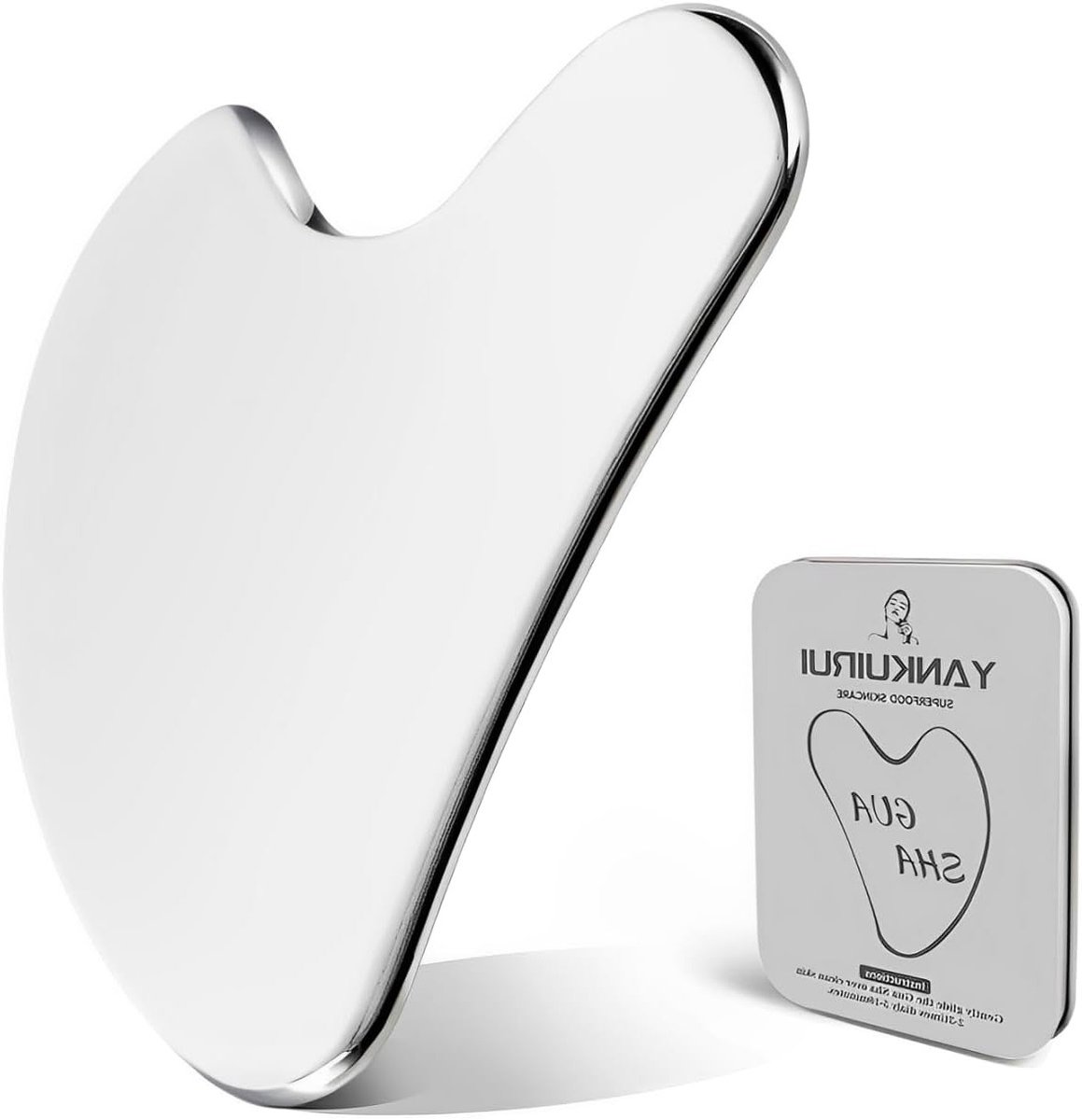 Gua Sha Board van RVS voor Acupunctuur en SPA, Hartvormig Massagehulpmiddel voor Gezicht, Lichaam, Nek en Ogen, Perfect Cadeau voor Wellness en Ontspanning