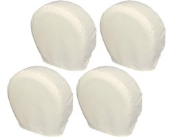 4-delige bandenhoezen - Duurzame wielbescherming Geschikt voor vrachtwagens, terreinwagens, aanhangers, campers en motorhomes. Geschikt voor banden met een diameter van 68-73 cm en een breedte van 32 cm. Wit.