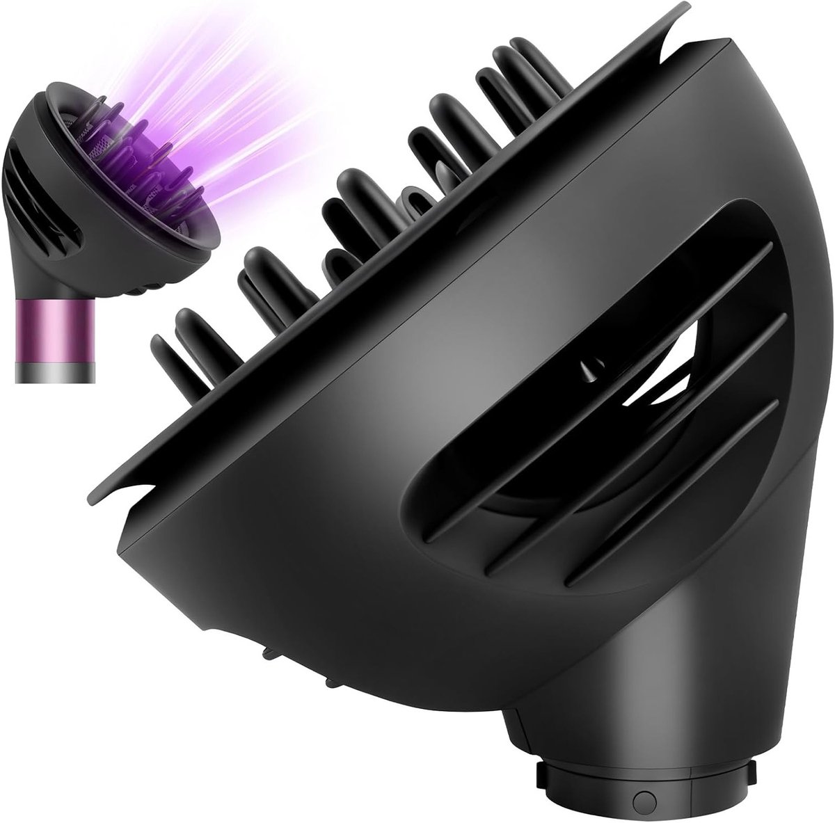 Verbeterde diffuser voor de Airwrap Styler, verbeterde haarföhn atomizer mondstuk, geschikt voor krullend en golvend haar, zwart en gebruiksvriendelijk