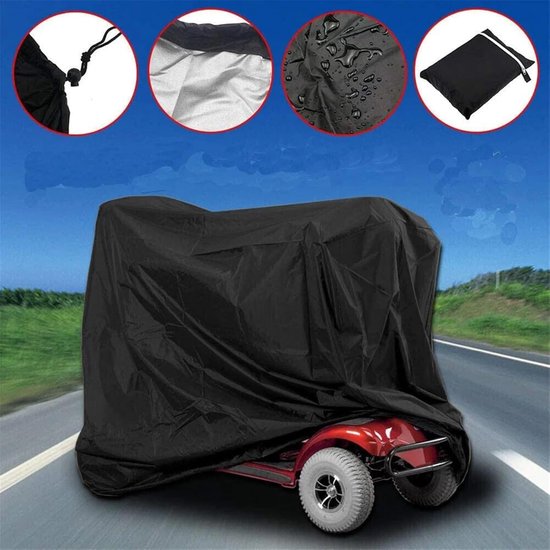 Grasmaaierhoes - Buitenshuis grasmaaierhoes - waterdichte grasmaaierhoezen - Stofkap voor grasmaaier - 210D Polyester Oxford waterdicht - Regenhoes voor buitengrasmaaier - 170*61*117cm - zwart — afbeelding 2