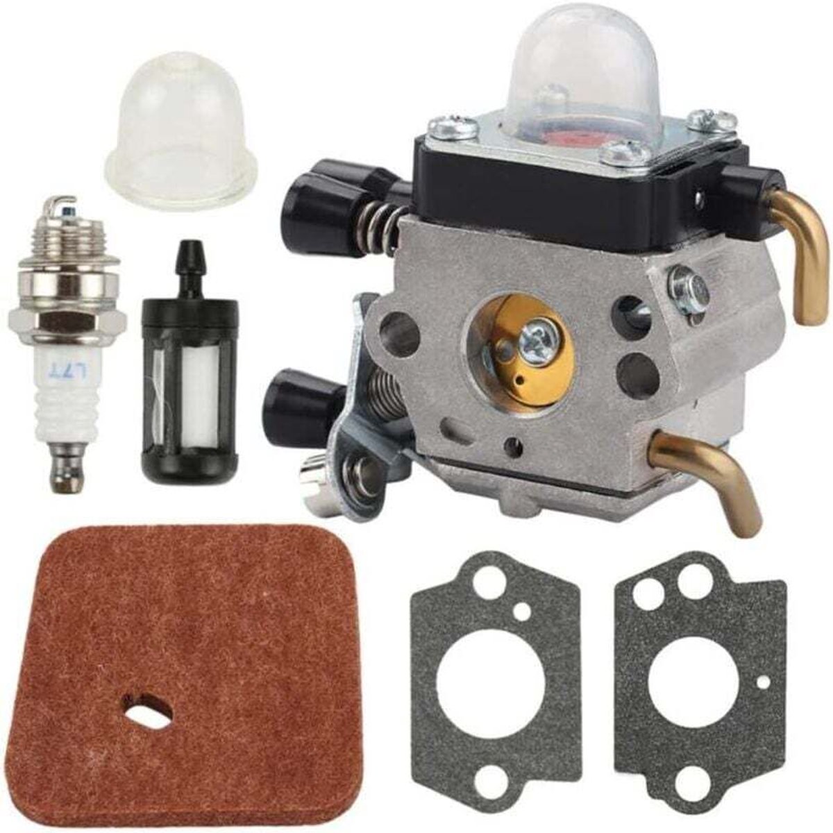 Carburateurrevisiesets geschikt voor STIHL HS45 heggenscharen, FS38, FC55 en FS310 bosmaaiers; onderdelensets geschikt voor STIHL FS45C, FS45L, FS55C, FS55T, FC55, KM55R en HL45.