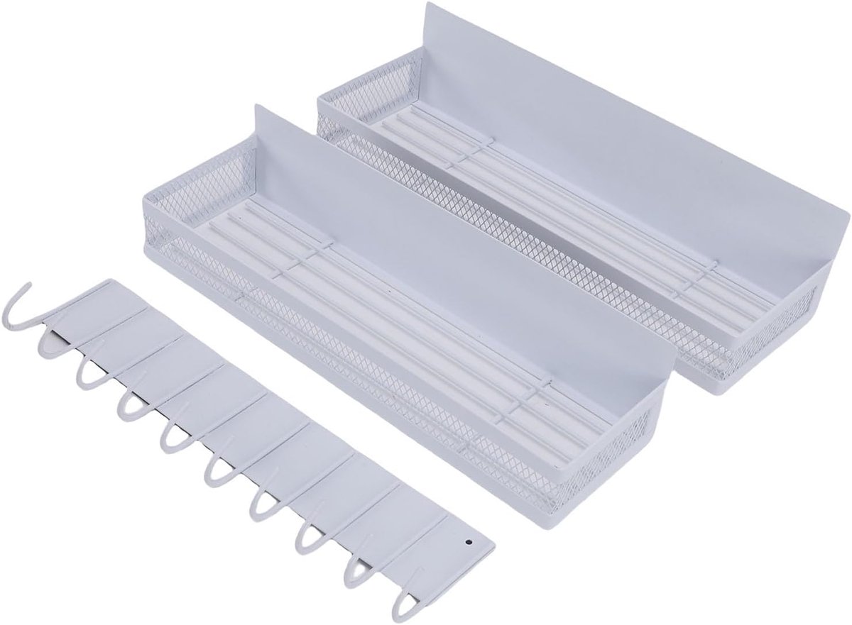 Magnetische Keukenrekken - Kruiden Organisator - Koelkast Organiseren - Eenvoudige Installatie - 31 x 11 x 9 cm - Wit
