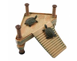 Drijvend Turtle Dock Small - Aquarium Decoratie - 21 x 15 cm - Reptology Floating Turtle Pier en Basking Platform - schildpad zonnebaden - drijvend eiland voor kleine reptielenkikker terrapin