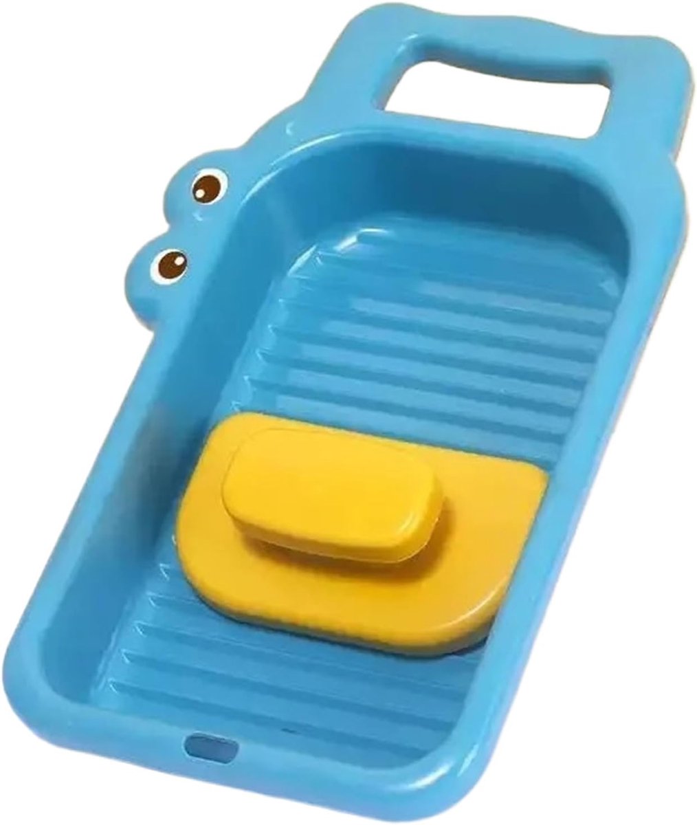 Handwasbord Schrobplank Ondergoed Wassen Draagbaar Huishoudelijk 32x18cm Blauw