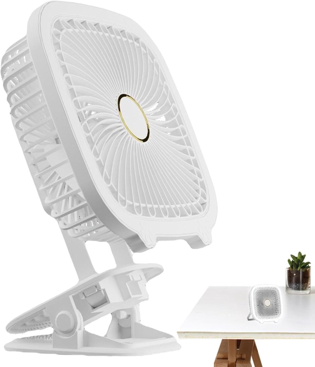 Kleine Ventilator - Bureau Ventilator - Koel Blijven - 4-in-1 Multifunctioneel - 18x9x26 cm - Wit