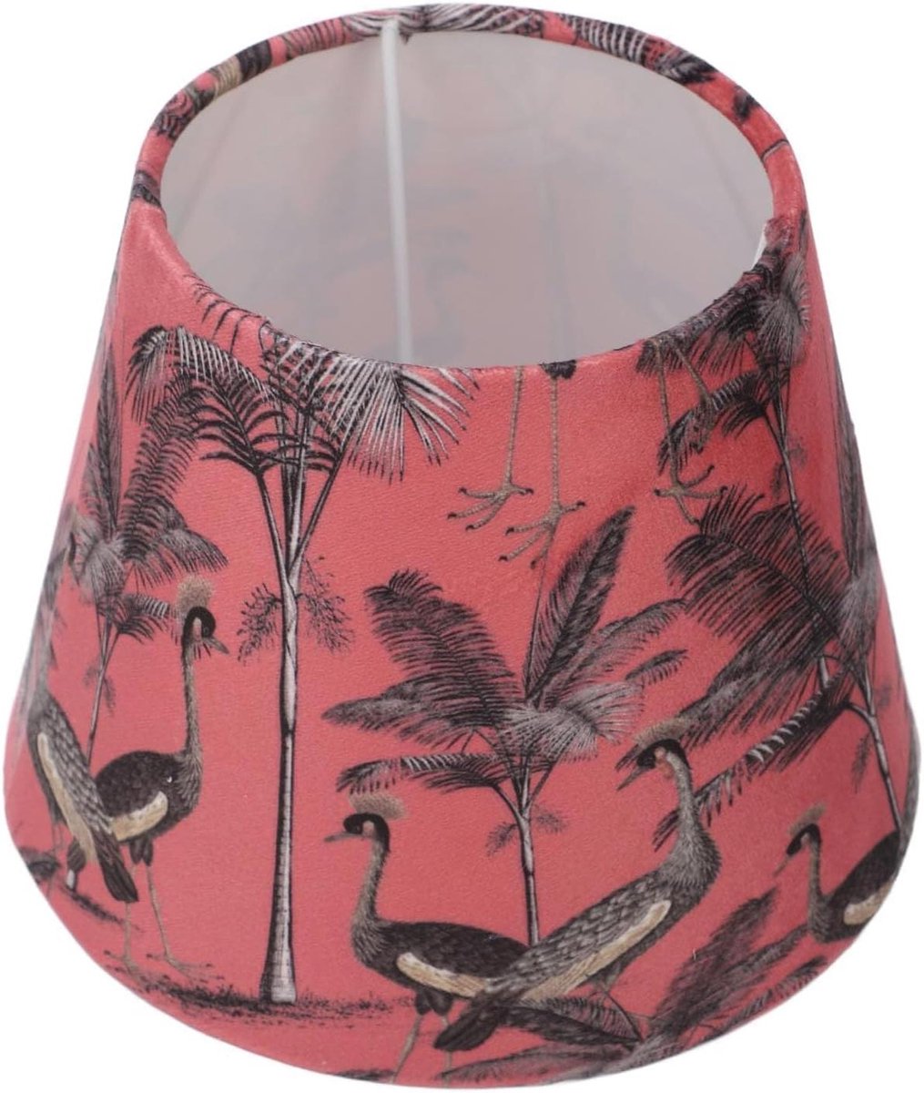Lampenkap Kegel - Kap Tafellamp - Sfeerverlichting Thuis - Fluwelen Flamingo Design - 11x17x13cm - Roze