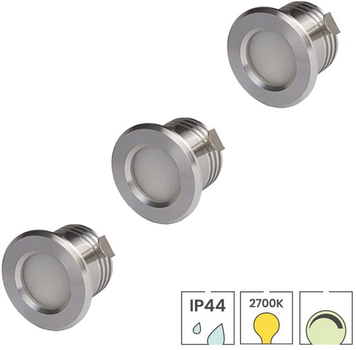 Lybardo - Inbouwspots 3-pack - Kantelbaar + LED Spot 5.5W - Dimbaar - Warmwit Licht