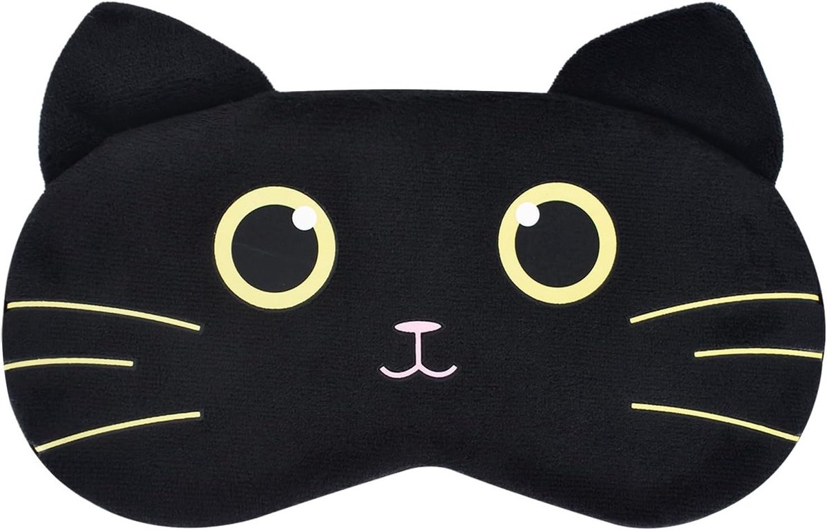 Dieren Slaapmasker - Kinder Oogmasker - Comfortabel Slapen - Volledige Lichtblokkering - Verstelbaar - Zwart