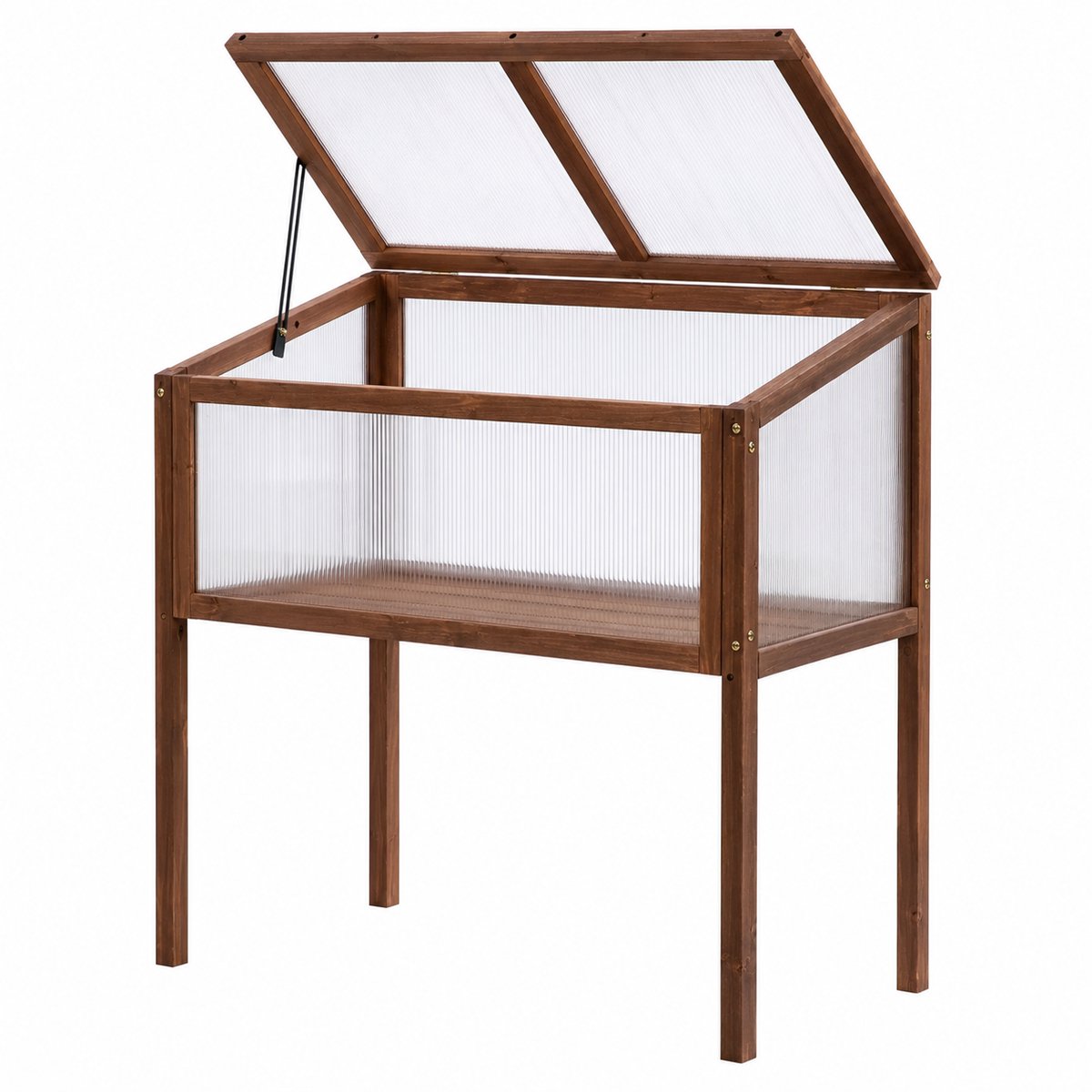 HOB Mini Kweekkas - Broeikas - Kweek kast - Tuinkas - Balkon Tuin Binnen of Buiten - Bruin - 90x50x93 cm - Kweekset