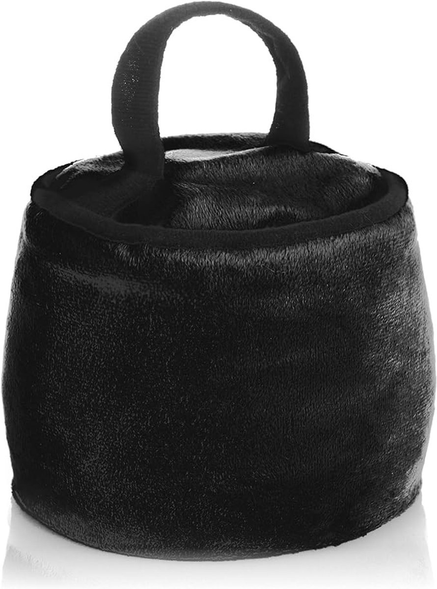 Extra zware deurstopper met handgreep - 1,8 kg - zwart
