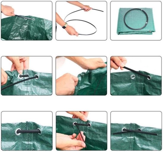120L Heavy Duty Tuin Afvalzakken (H76cm, D45cm) en Tuinieren Handschoenen - Herbruikbare Vuilniszakken voor Tuin & Gras van Merkloos	 — afbeelding 2