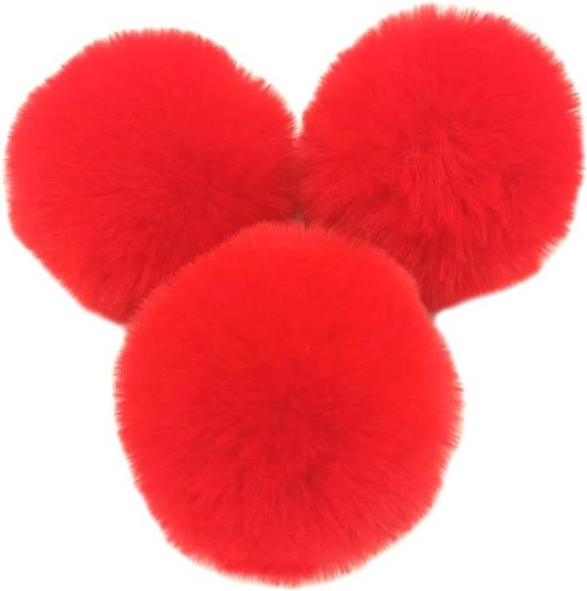 - Kunstbont Pompons - DIY - 10 Stuks - Rood - Meisjes en Dames - Geschikt voor Mutsen en Tassen.