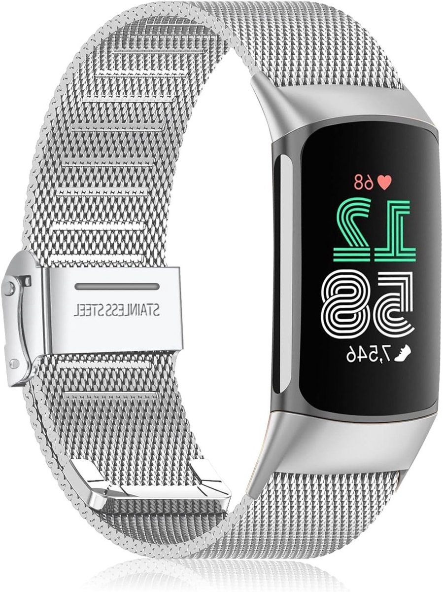 Stijlvolle RVS Polsband voor Fitbit Charge 6 en Charge 5 voor Mannen en Vrouwen - Duurzaam, Comfortabel en Verstelbaar