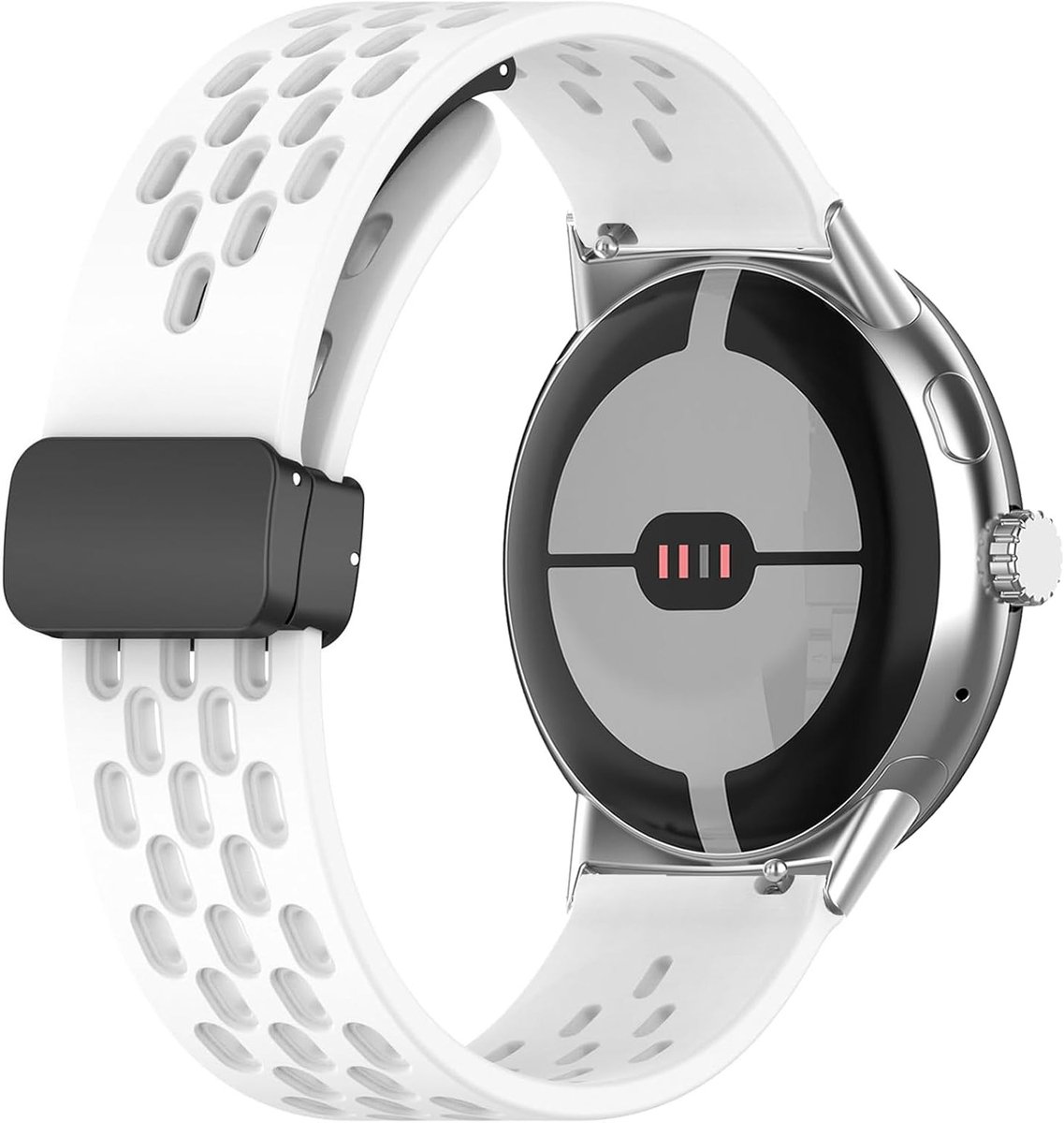 Siliconen Sportband voor Google Pixel Watch 4 en 3, 45mm, Magnetische Sluiting, Comfortabel en Duurzaam