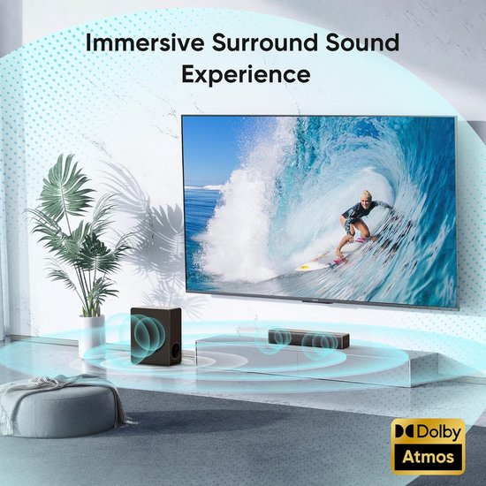 Krachtige 2.1 Soundbar met Dolby Atmos voor Thuisbioscoop Geluid — afbeelding 5