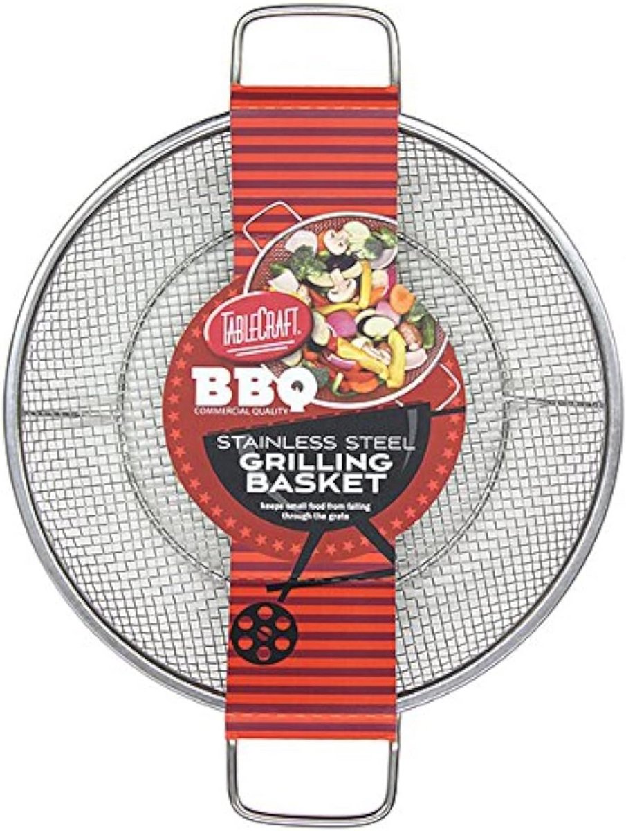 Ronde Grillmand van RVS voor de BBQ 40 cm Ideaal voor Kleine en Delicaten Voedingsmiddelen