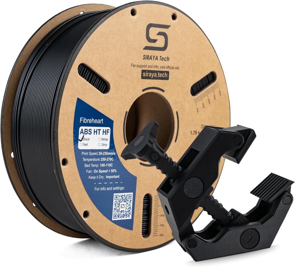 3D Printerfilament ABS - Hittebestendig Materiaal - Snel Printen - Hoge Doorstroming - 1 kg - Zwart