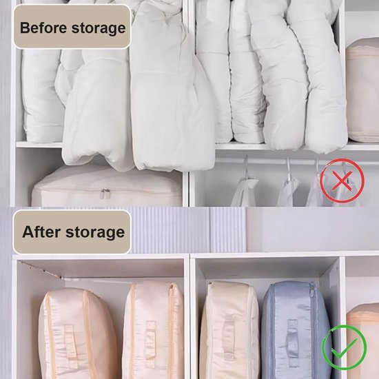 Ruimtebesparende Organizer - Compressie Opbergtas - Dekbedden Kleding Opslag - Zelfcompressie Zonder Vacuüm - Maat M - Grijs — afbeelding 3