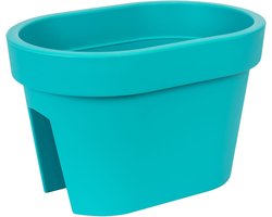 Balkonbox Ovaal - Hangpot Leuning - Balkon Decoratie - Eenvoudige Montage - Turquoise
