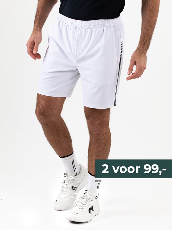 Sjeng Sports MICHAEL - Trainingsbroek - Heren - Wit - Mechanische Stretch - Tennis en Fitness - Sneldrogend - Sportshort